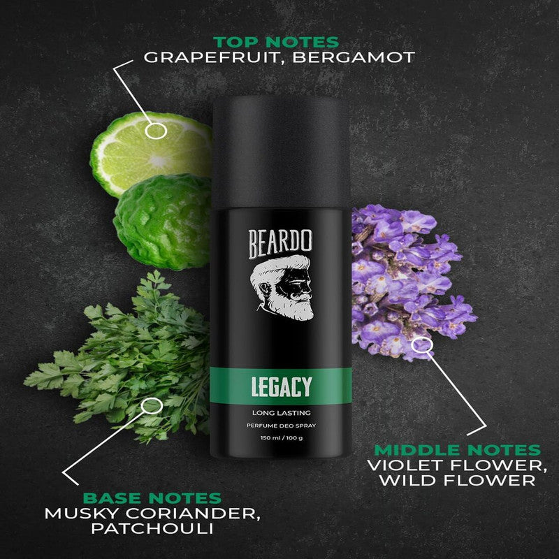 Beardo Legacy Long Lasting Perfume Deo Spray 100g Pack of 2