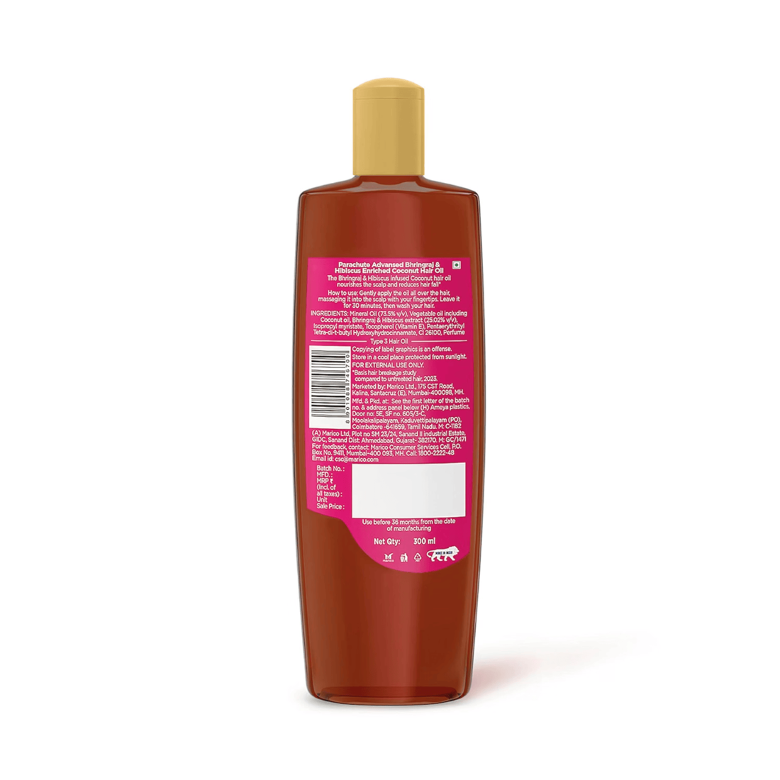 Parachute Advansed Bhringraj & Hibiscus Enriched Coconut Hair Oil 300ml