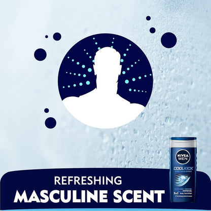 Nivea Men CoolKick Refreshing + Menthol Shower Gel 250ml