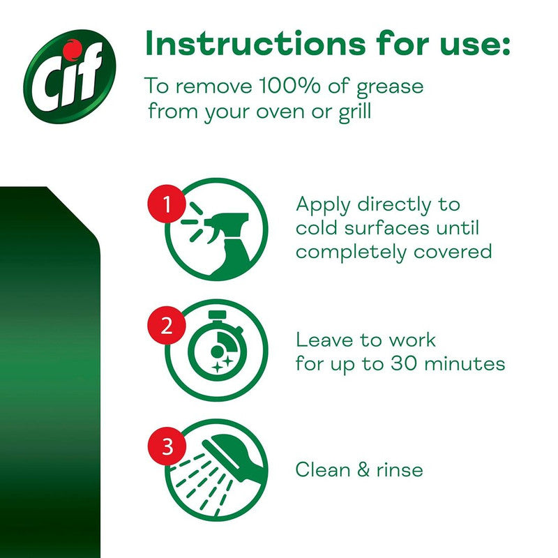 Cif Oven & Grill 100% Tough Grease Removal Perfect Finish 435ml