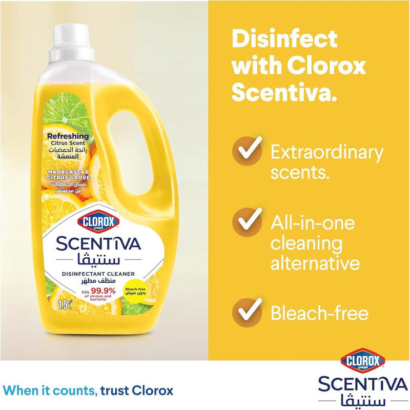 Clorox Scentiva Madagascar Citrus Disinfectant Cleaner 1.5L