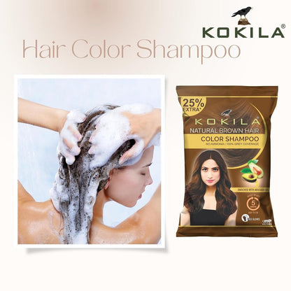 Kokila Natural Brown Hair Color Shampoo 15ml