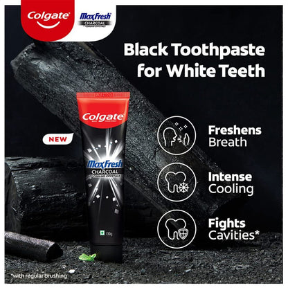 Colgate MaxFresh With Cooling Crystals 10X Charcoal Toothpaste 130g Pack of 2