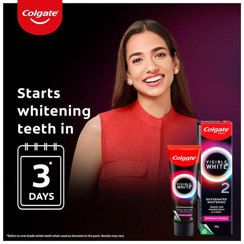 Colgate Visible White Oxygenated Whitening 2 Toothpaste 25g Pack of 2