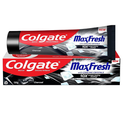 Colgate MaxFresh With Cooling Crystals 10X Charcoal Toothpaste 130g Pack of 2