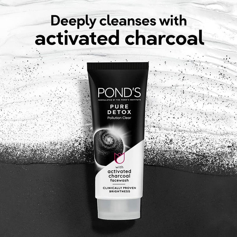 Ponds Pure Detox Activated Charcoal Face Wash (50gm) (Pack of 2)