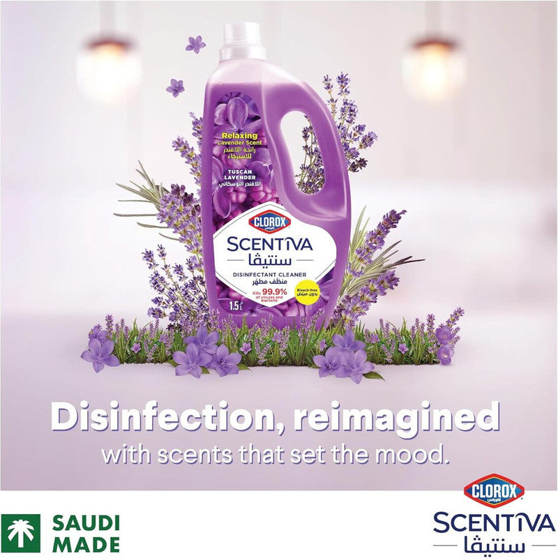 Clorox Scentiva Tuscan Lavender Disinfectant Cleaner 1.5L Pack of 4