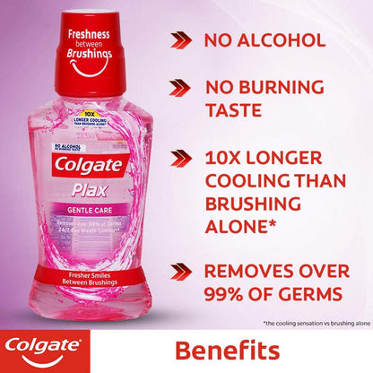 Colgate Plax Longer Cooling 10X Gentle Care Mouthwash 250ml