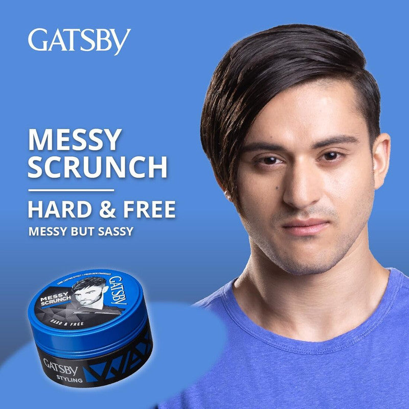 Gatsby Messy Scrunch Hard Hair Styling Wax 75g