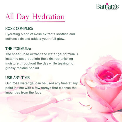 Banjara's Soft & Young Premium Rose Water Gel 100ml Pack of 4