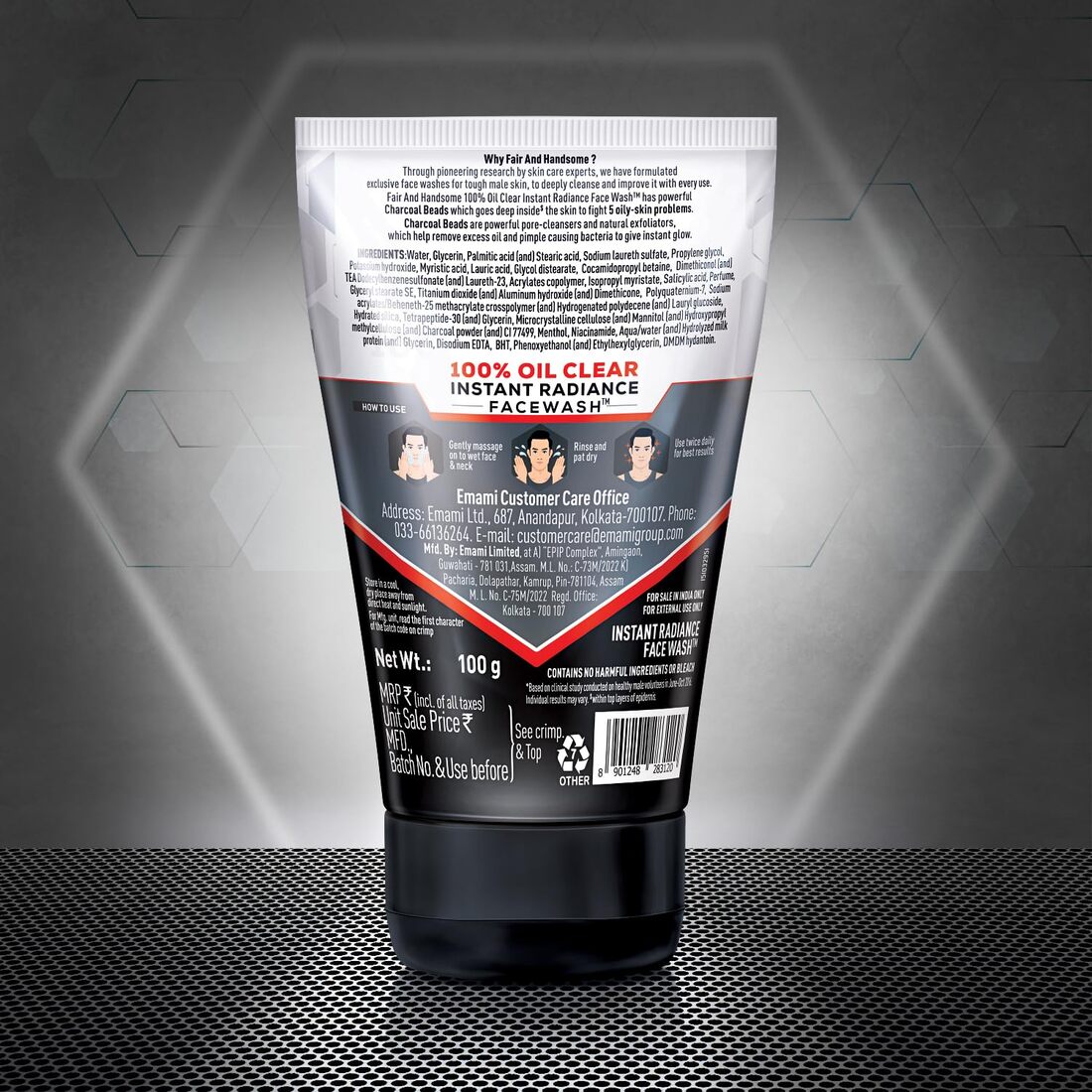 Emami Smart And Handsome 100% Oil Clear Face Wash 100g