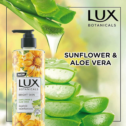 Lux Botanicals Bright Skin Sunflower & Aloe Vera Body Wash 450ml Pack of 2