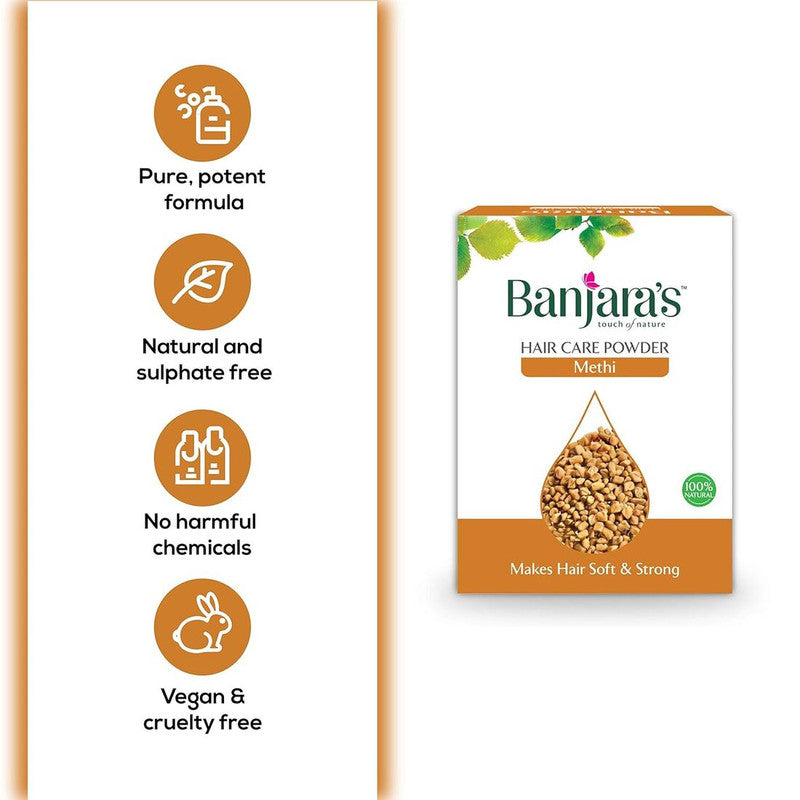 Banjaras Methi Makes Hair Soft & Strong Care Powder 100g