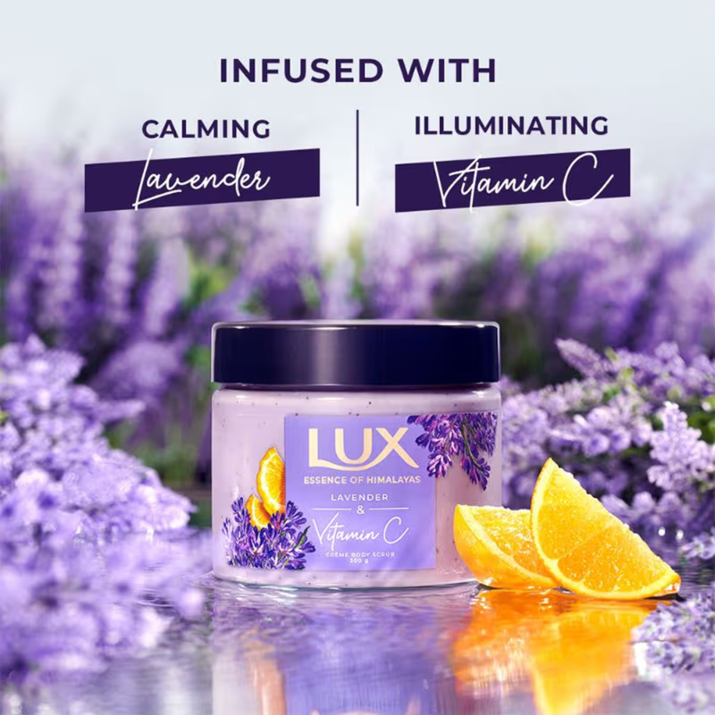 Lux Essence of Hmalayas Lavender & Vitamin C Creme Body Scrub 300g Pack of 2