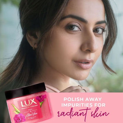 Lux Rose & Aloe Vera Gel Body Scrub Essence of Hmalayas 300gm