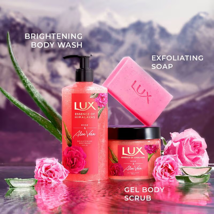 Lux Essence of Hmalayas Rose & Aloe Vera Gel Body Scrub 300g Pack of 2