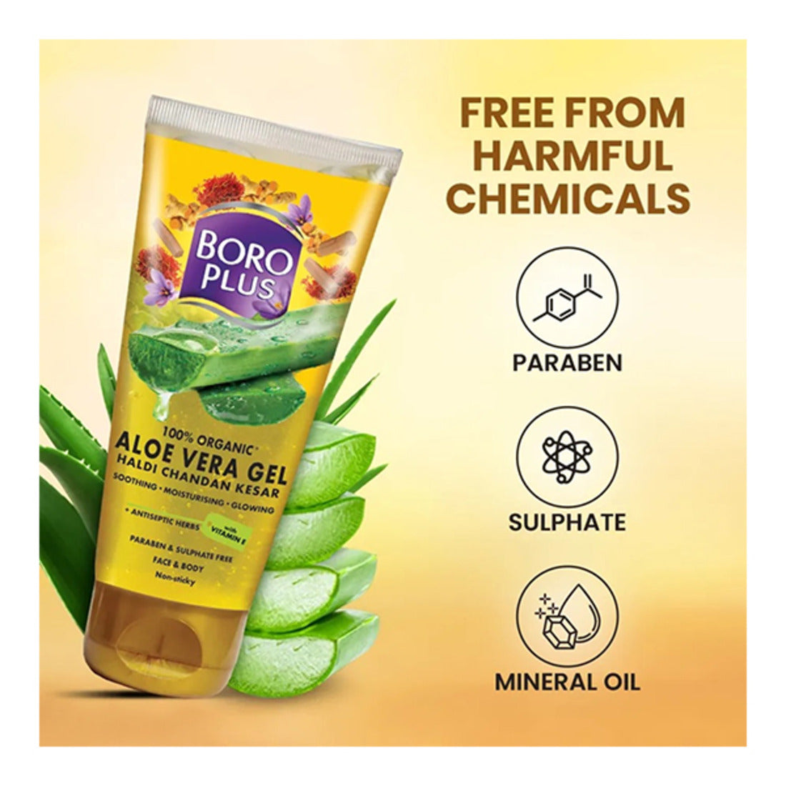 Aloe Vera Boroplus Haldi Chandan Kesar Face Gel Pack of 1 150ml KartWalk