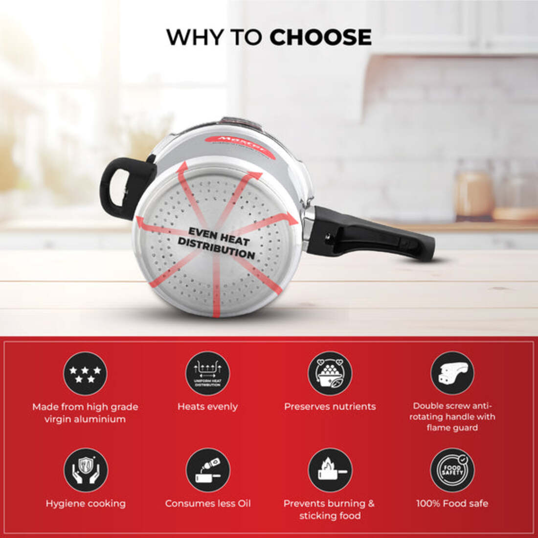 Master Perfect Aluminium Outerlid Pressure Cooker 3L