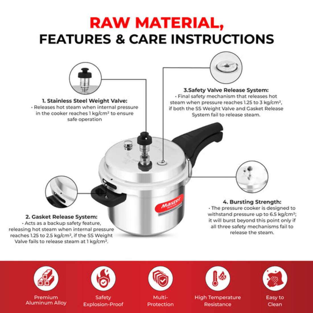 Master Perfect Aluminium Outerlid Pressure Cooker 3L