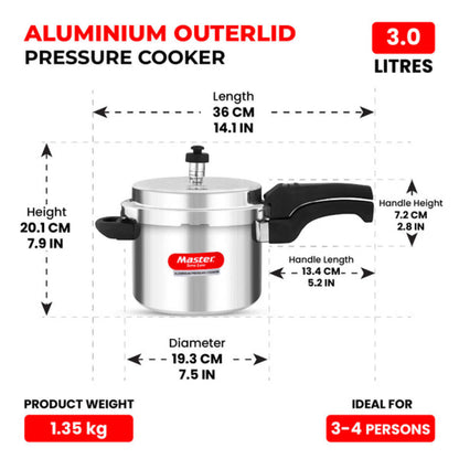 Master Perfect Aluminium Outerlid Pressure Cooker 3L