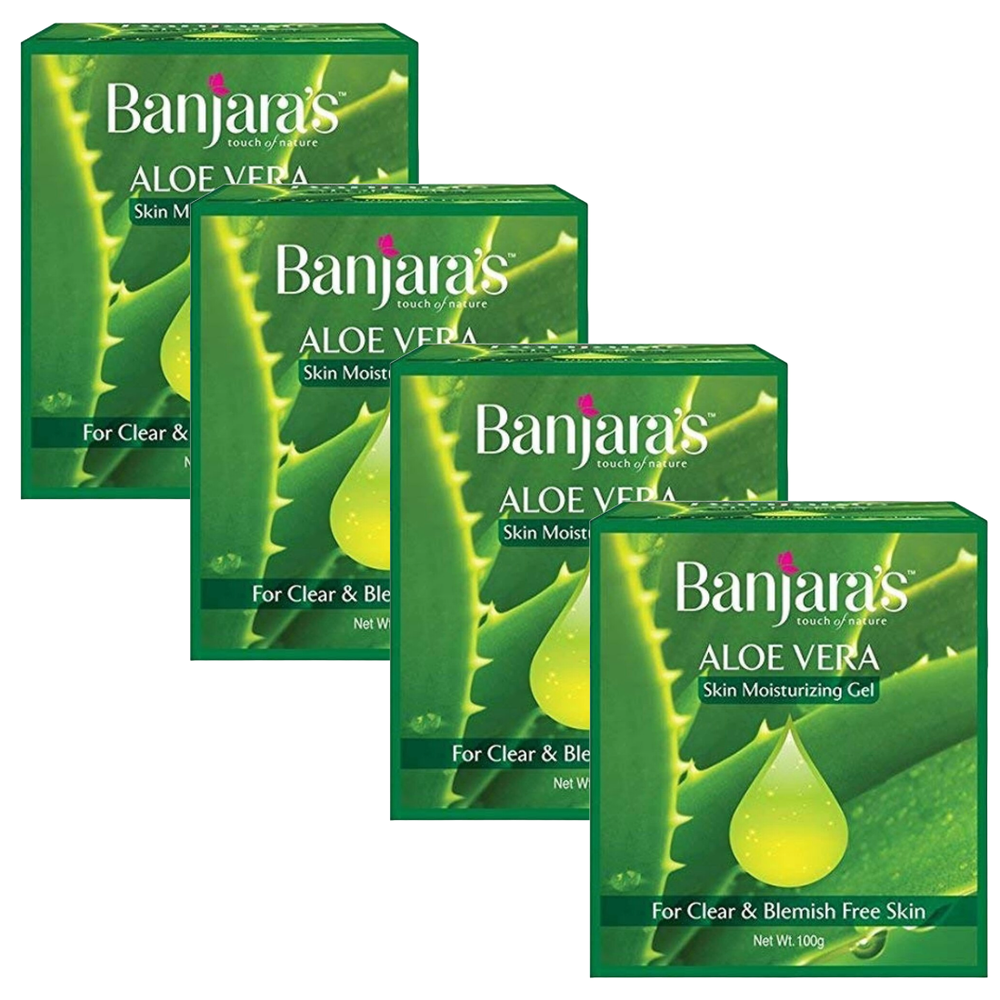 Banjara's Aloe Vera Face Gel 100g Pack of 4 KartWalk