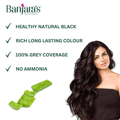 Banjara's Black Henna With Aloevera Hair Colour, 3x20 g (Multipack) KartWalk