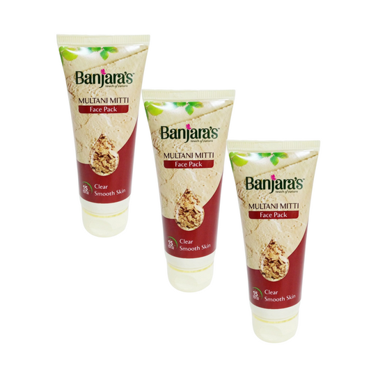 Banjara's Multani Mitti Face Pack, 3x50 g Multipack KartWalk