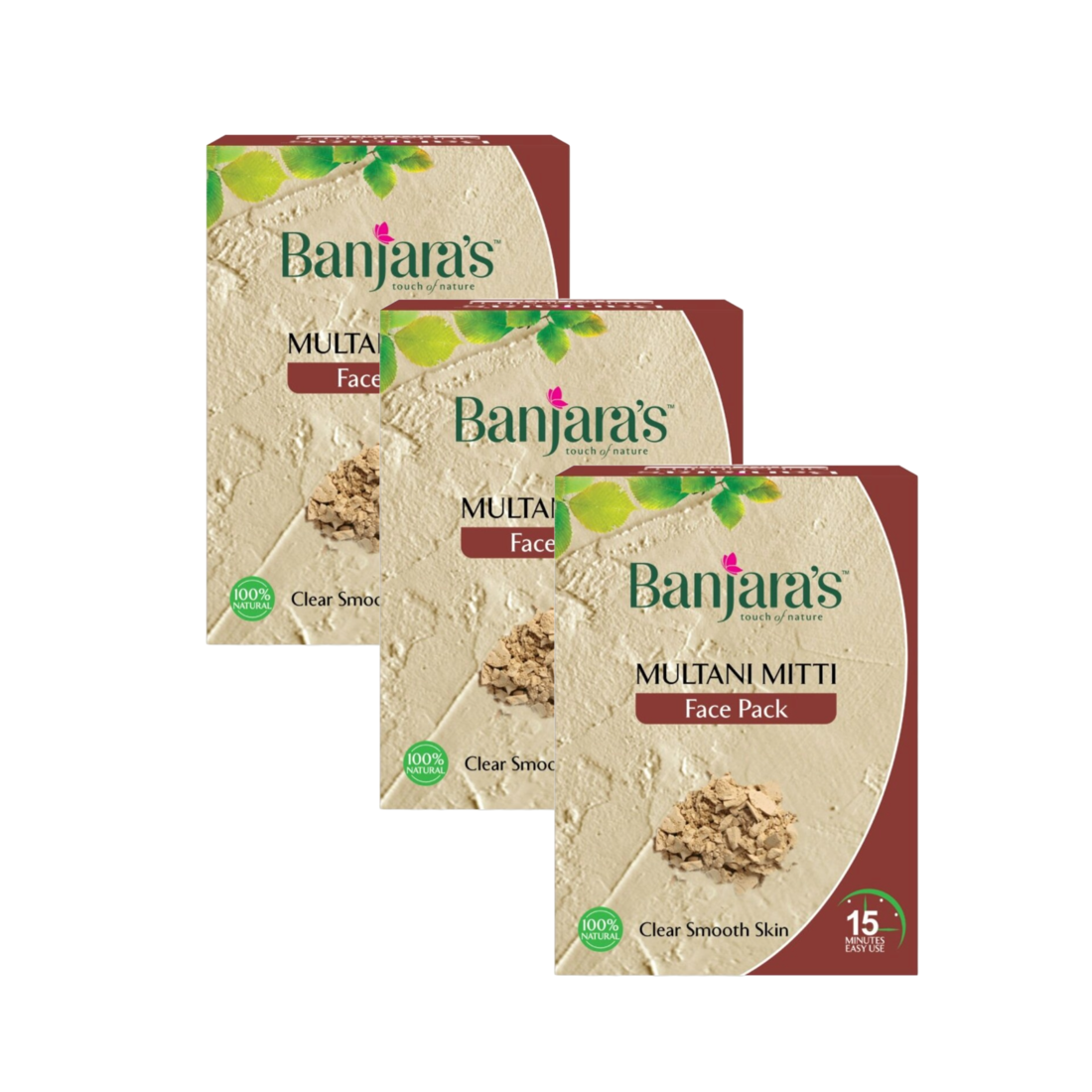 Banjara's Multani Mitti Face Pack Powder 100gms (Pack Of 3)