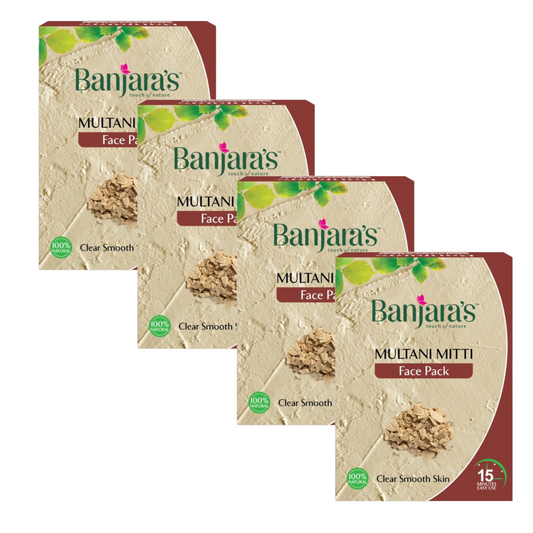 Banjara's Multani Mitti Face Pack Powder 100gms (Pack Of 4)