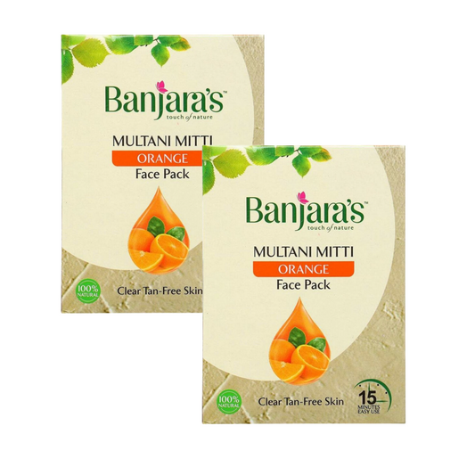 Banjara's Multani Mitti + Orange Face Pack Powder 100gms - Pack Of 2