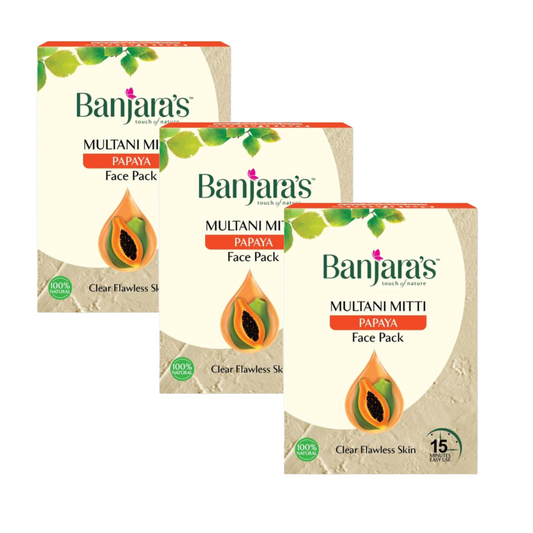 Banjara’s Multani Mitti & Papaya Face Pack 100g (Pack Of 3) KartWalk