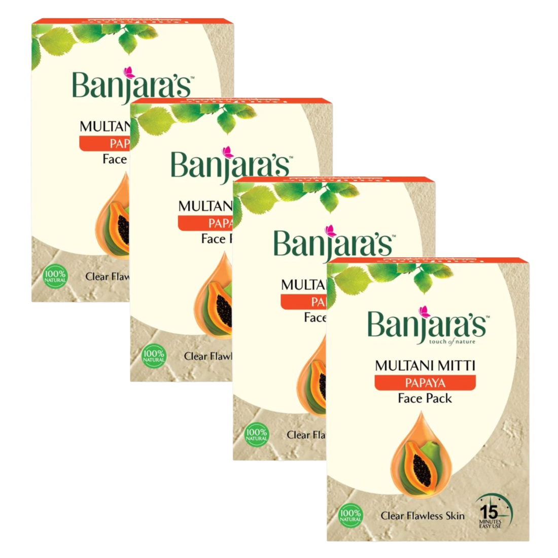 Banjara’s Multani Mitti & Papaya Face Pack 100g (Pack Of 4) KartWalk