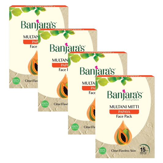 Banjara’s Multani Mitti & Papaya Face Pack 100g (Pack Of 4)