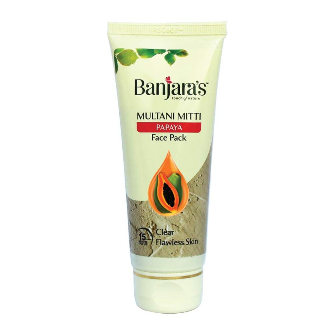 Banjara's Multani Mitti + Papaya Face Pack 50gms KartWalk