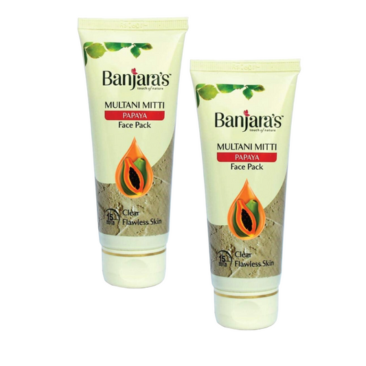 Banjara's Multani Mitti + Papaya Face Pack 50gms (Pack Of 2)