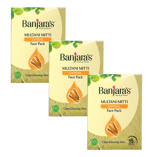 Banjara's Multani Mitti + Sandal Face Pack Powder 100gms (Pack Of 3)