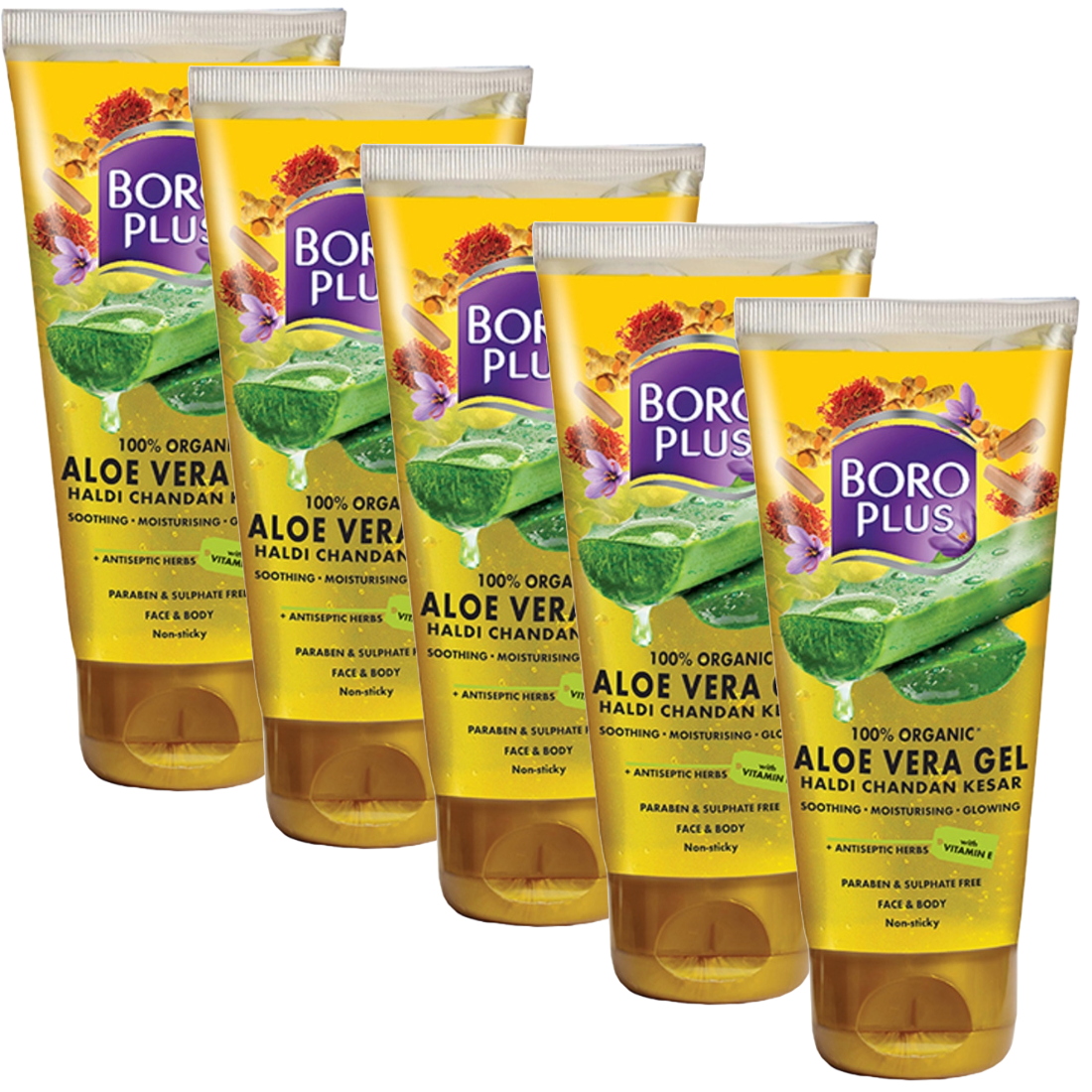 Boroplus Aloe Vera & Haldi Chandan Kesar Gel 150ml Pack of 5 KartWalk