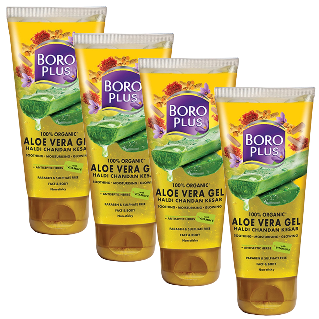 Boroplus Aloe Vera & Haldi Chandan Kesar Gel 60ml Pack of 4 KartWalk