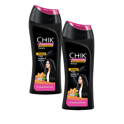 Chik Thick & Glossy Black Shampoo - 180ml (Pack Of 2) KartWalk