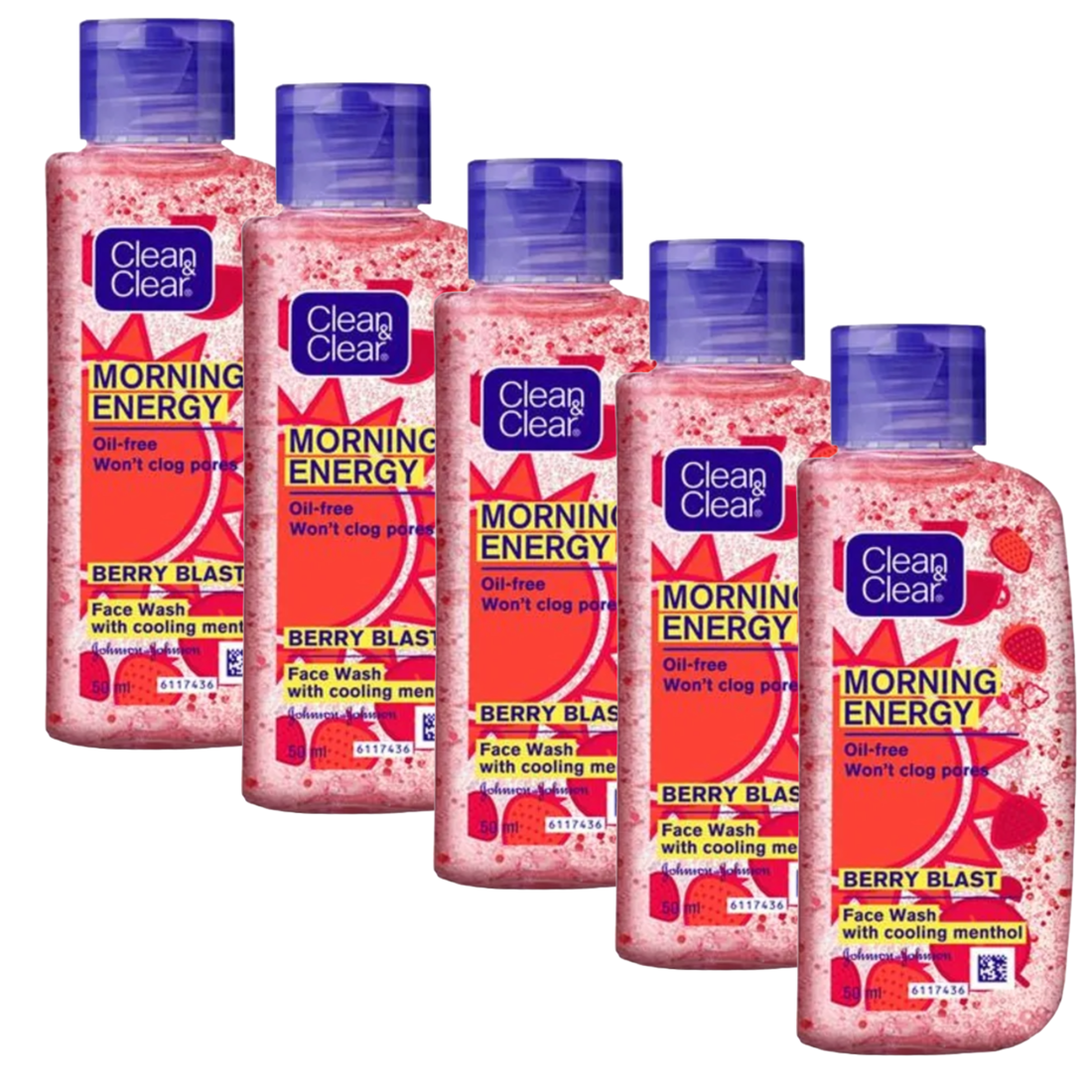 Clean & Clear Morning Energy Berry Face Wash, 50ml - Pack Of 5 KartWalk