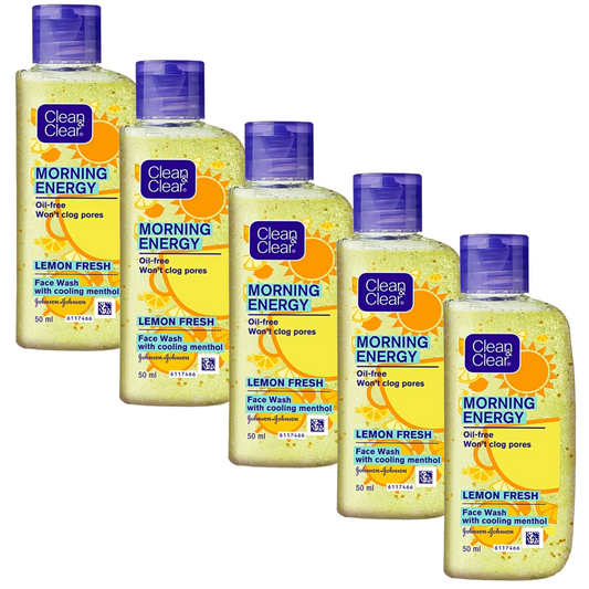 Clean & Clear Morning Energy Lemon Face Wash, 50ml - Pack Of 5 KartWalk