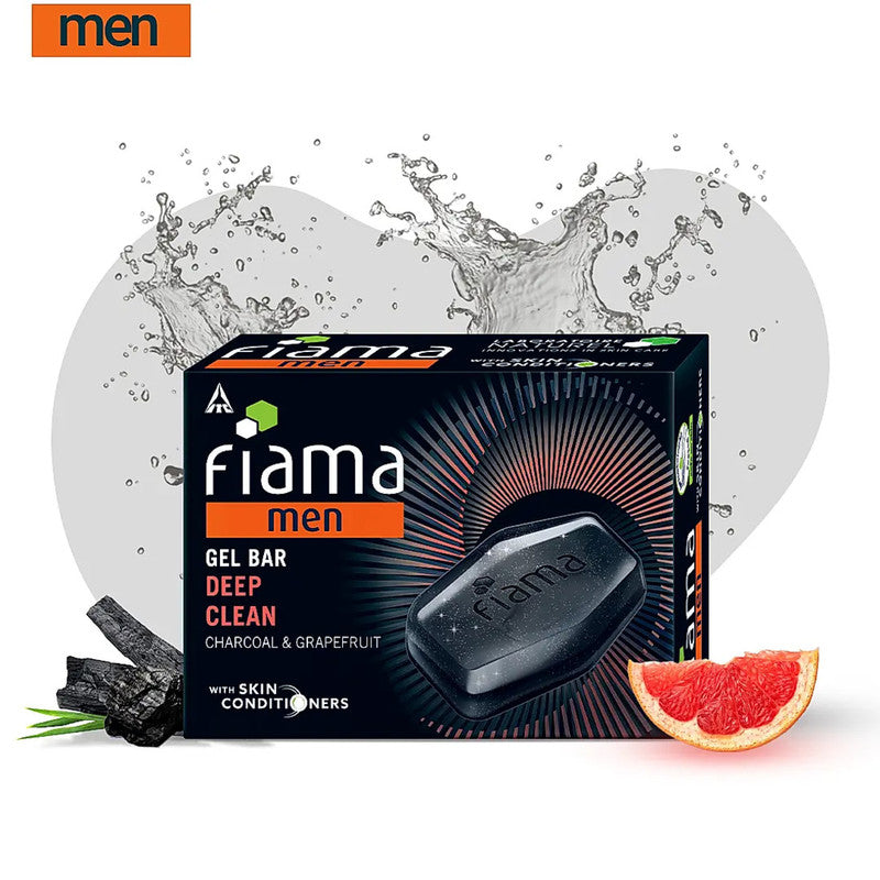 Fiama Men Deep Clean Charcoal & Grapefruit Gel Bar 125g Pack of 2