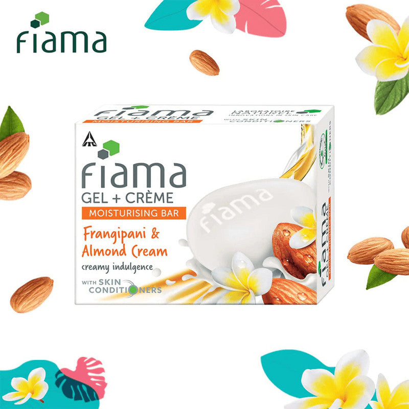 Fiama Frangipani & Almond Cream Moisturising Gel Bar 125g Pack of 4