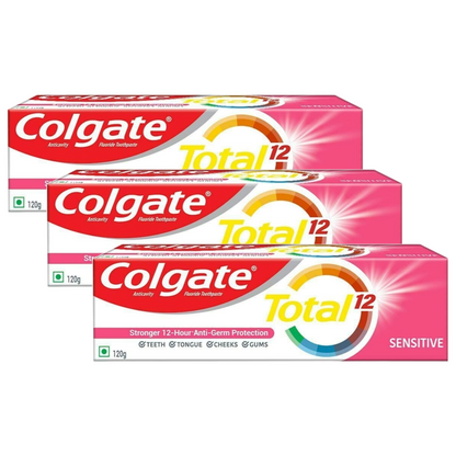 Colgate Total 12 Sensitive Anticavity Toothpaste 120g Pack of 3