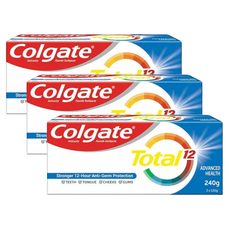 Colgate Total 12 Advanced Health Anticavity Toothpaste (2X120g) Pack of 3