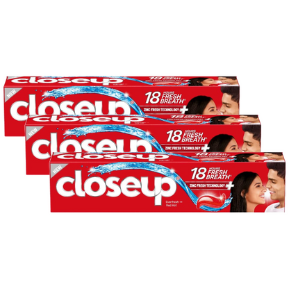 Closeup 18 Hours Fresh Breath Everfresh Red Hot Toothpaste 90g Pack of 3