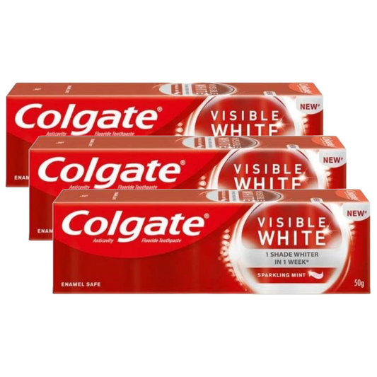 Colgate Visible White Sparkling Mint Anticavity Toothpaste 50g Pack of 3