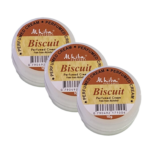 Al Hiba Biscuit Perfume Body Cream 10g Pack of 3