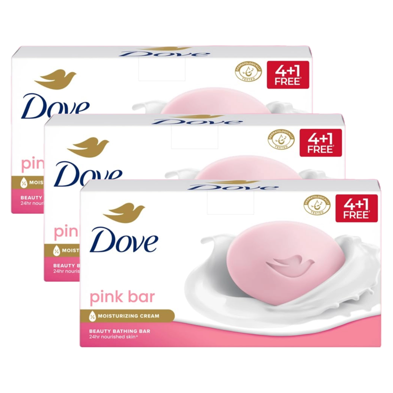 Dove Pink Beauty Bathing Bar (125g X 5) Pack of 3