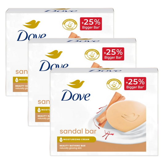 Dove Sandalwood Beauty Bathing Moisturising Cream Bar (125g X 3) Pack of 3